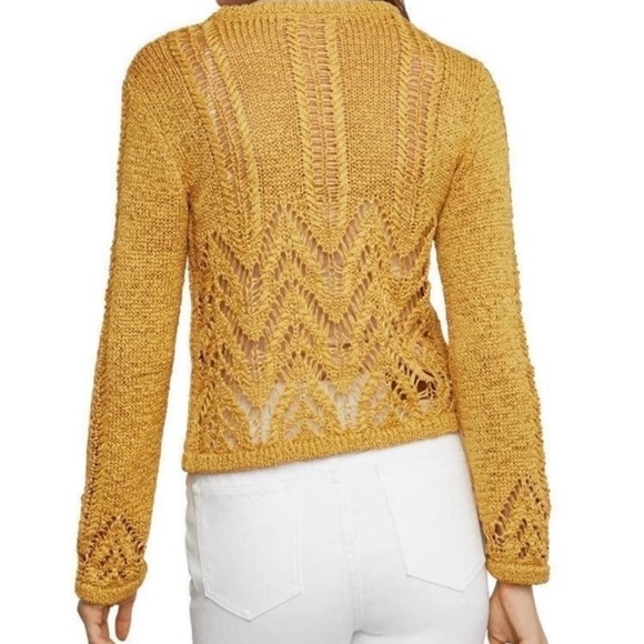 NEW BCBGMAXAZRIA Crochet Golden Sweater Size Small - Picture 2 of 11